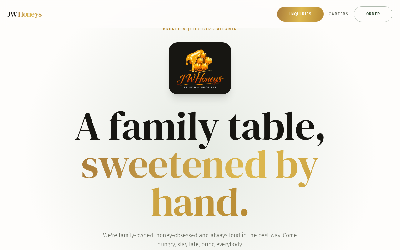 JW Honeys website screenshot